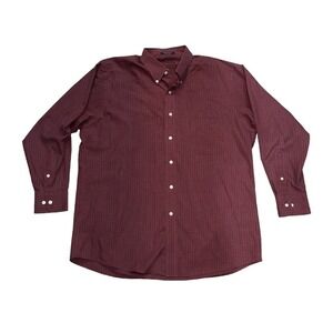 Chaps Red Plaid Men's Size L Button Up Shirt Long Sleeve Wrinkle Free